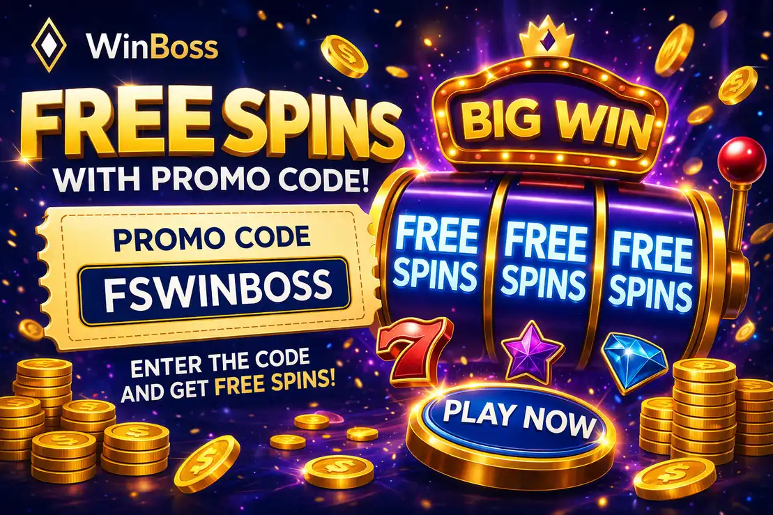 Фріспіни за промокодом на WinBoss казино для активації бонусних обертань у вибраних слотах
