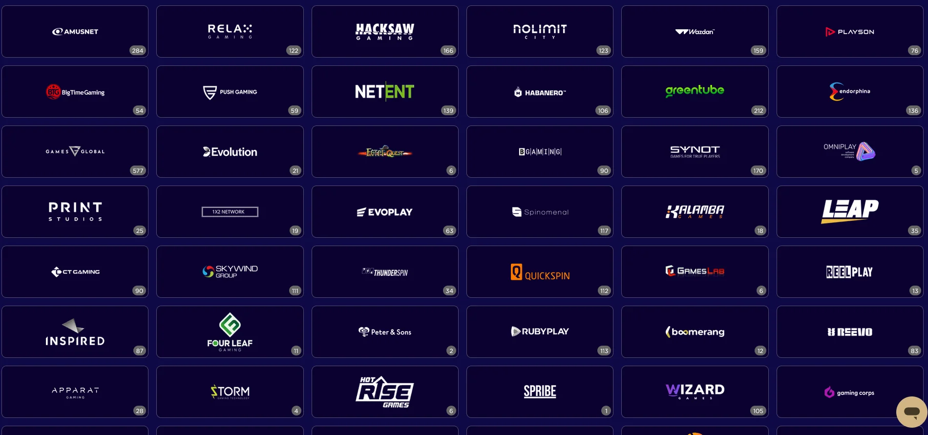 Провайдери ігор на веб-ресурсі Win Boss з різними студіями та казино-контентом